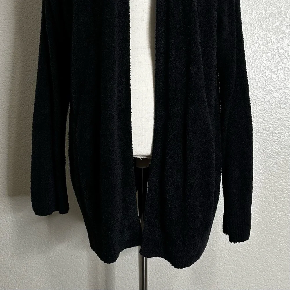 Barefoot Dreams Cozychic Lite Black Open Front Soft Sweater Cardigan, Sz Large - Picture 4 of 12